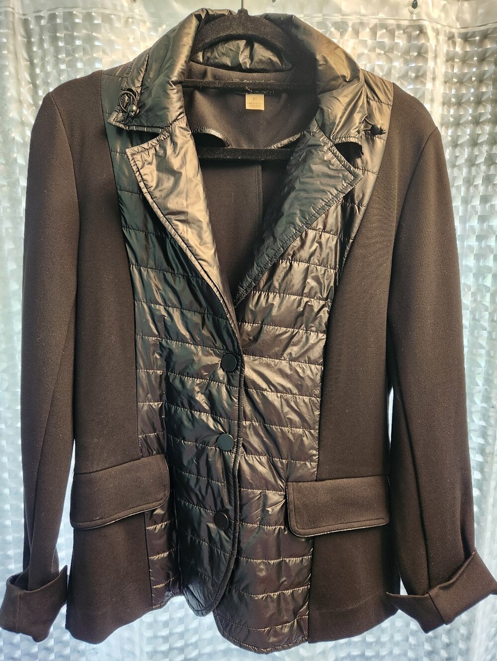 Renuar Black Quilted-Front Blazer Jacket